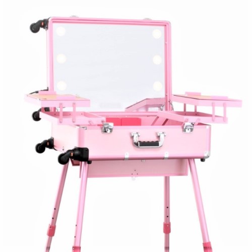 Мобильная студия визажиста розовая Premium LC015 - изображение