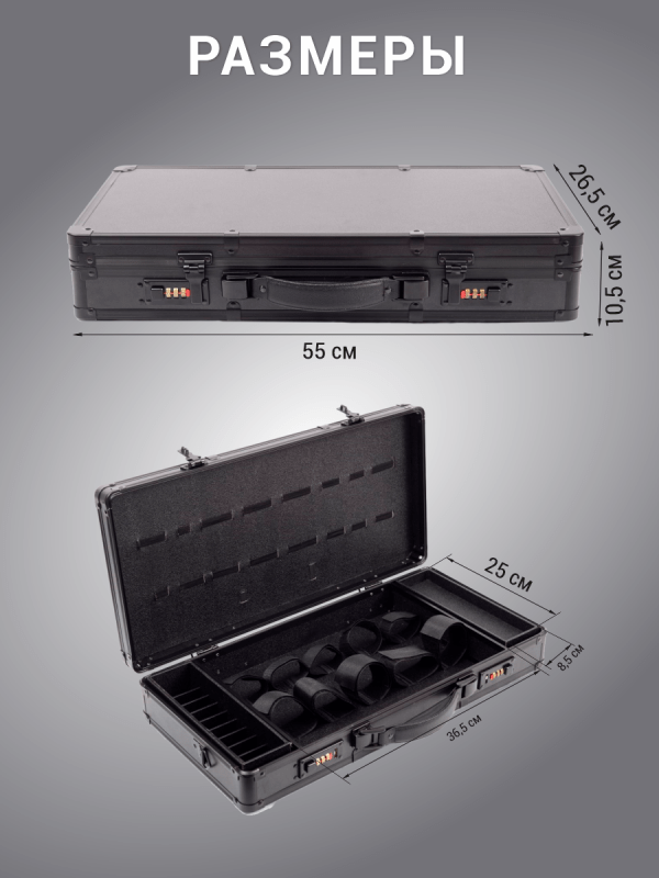 Кейс чемодан для барбера (парикмахера) OKIRO BC 002 (черный) - изображение 8