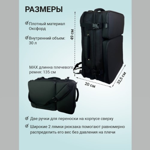 Рюкзак-чемодан для барбера (парикмахера) OKIRO PRO B2 черный - изображение 3