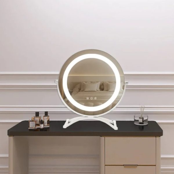 Зеркало гримерное настольное круглое DP 229-40 (белое) - изображение 13