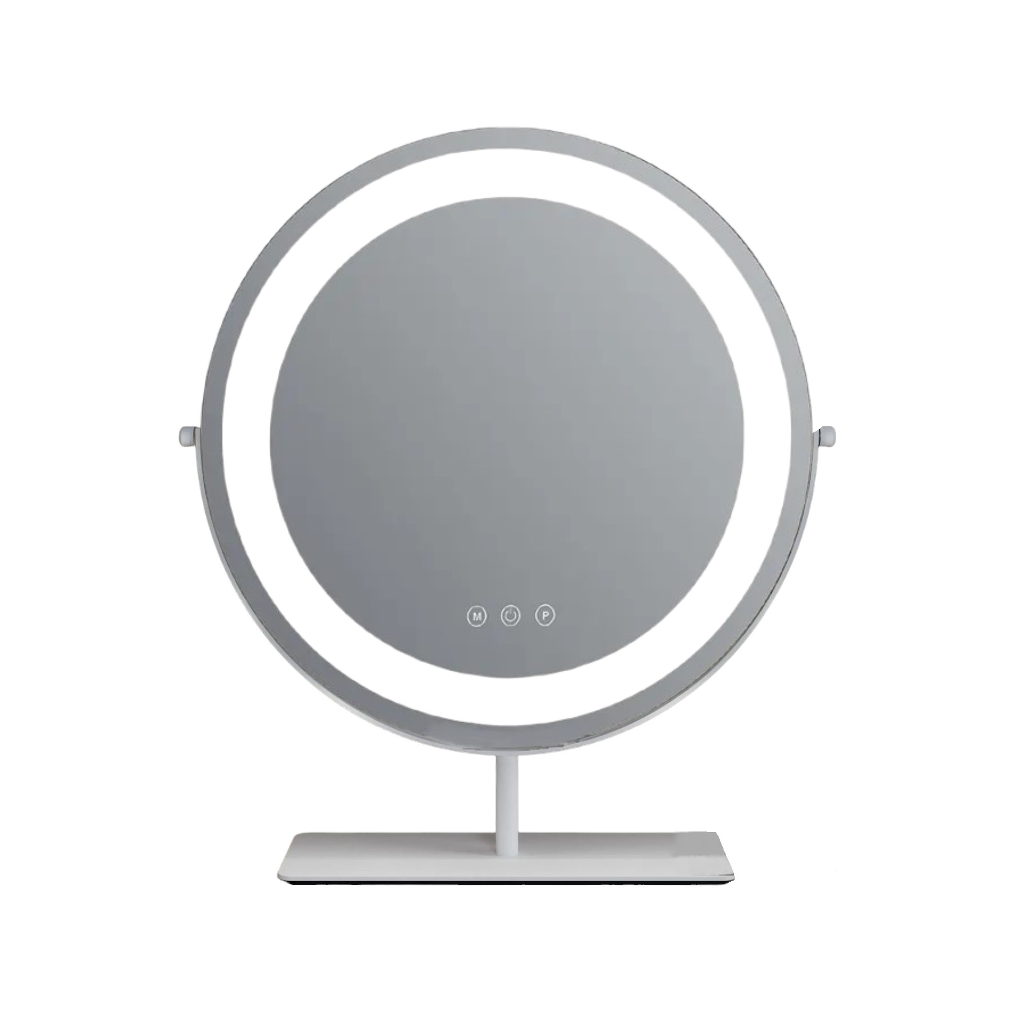 Зеркало гримерное настольное круглое DP 231 L (белое) - изображение